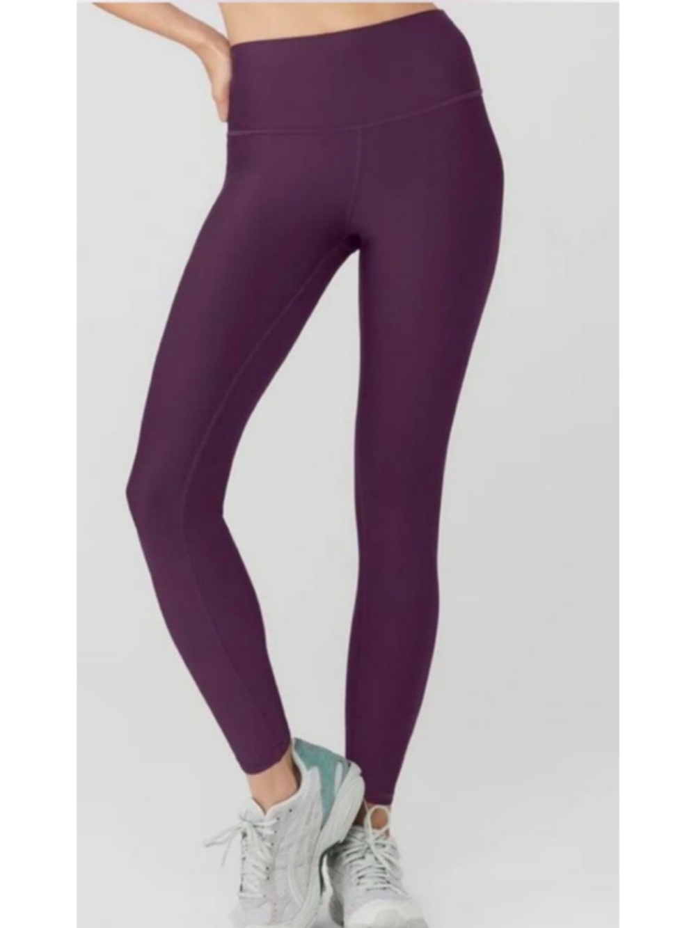 Alo Yoga Ribbed Airlift High Waist 7/8 Legging Dark Plum XS